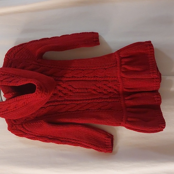 Baby Gap Red Hooded Sweater Dress.  Size 12-18 Mos - Picture 7 of 7
